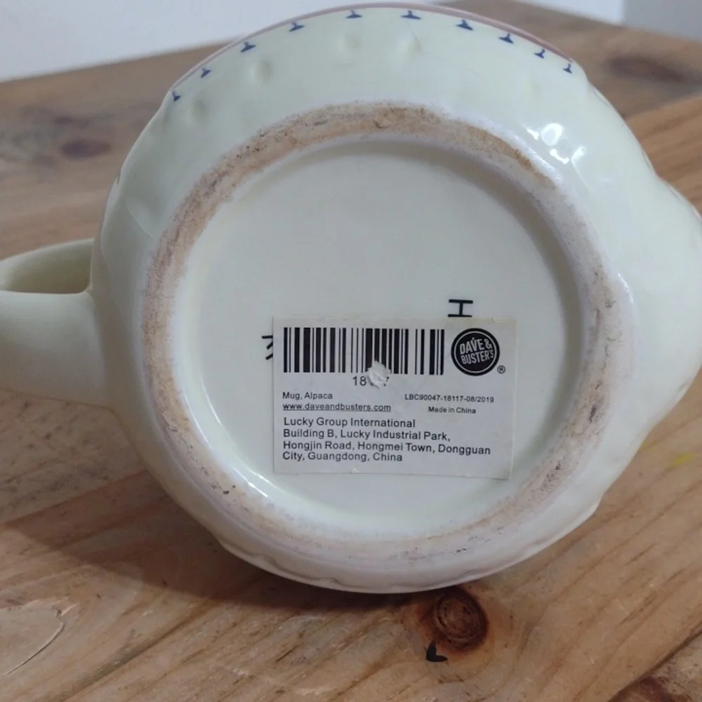 Dave and Buster's Ceramic Alpaca Coffee Mug